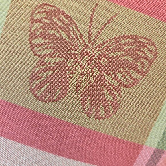 Country Cottage Plaid Accent Pillow  GrannyCore VTG 90s Yellow Pink Large 18x18 - Picture 6 of 16